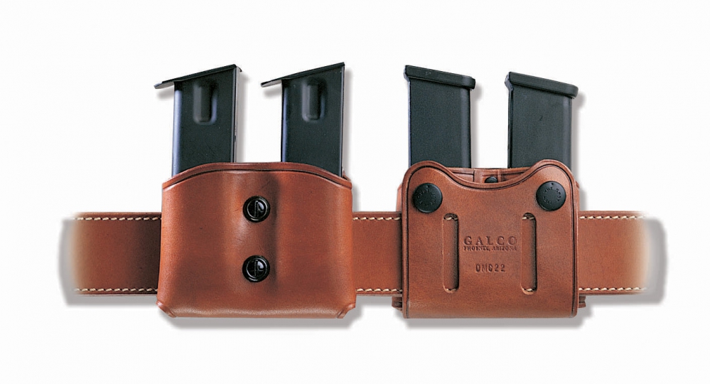 Galco DMC26 Tan Double Mag Carrier For 45 ACP/10mm Single Stack Magazines 
