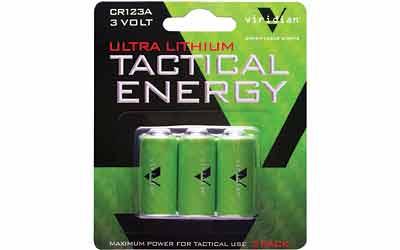 VIRIDIAN CR123A LITH BATTERY 3PK